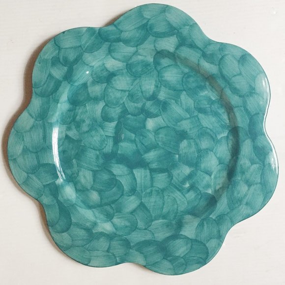 Large Chop Plate / Platter  13" Wide  with Flower Petal Rim - Picture 1 of 5